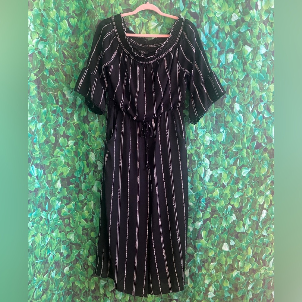 AUW - Black & White Boho Jumpsuit